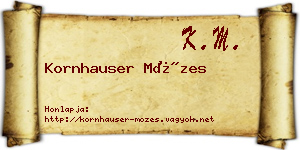 Kornhauser Mózes névjegykártya